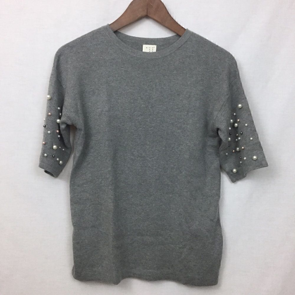 Grey beaded top, XS 